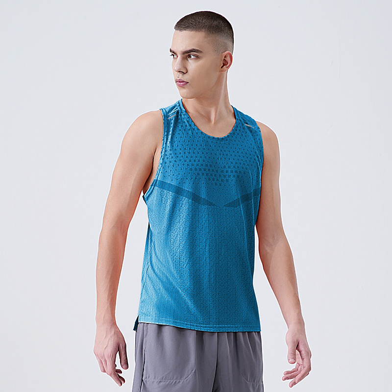 Chaleco de secado rápido para hombres entrenamiento deportivo fitness verano hielo seda secado rápido sudor-absorbente sin mangas ropa de baloncesto camiseta