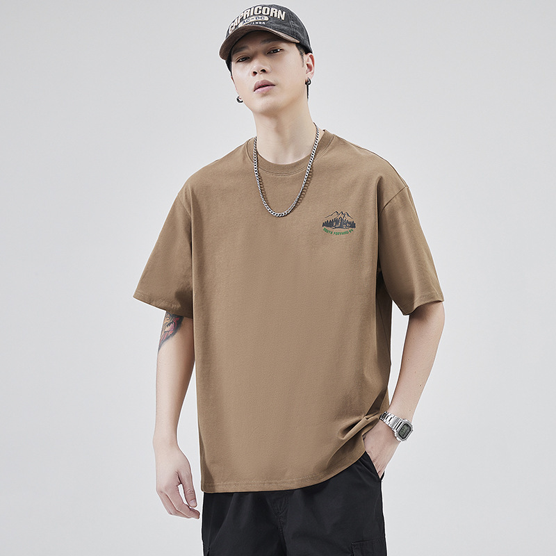 American-style Heavy T-shirt Men's Short-sleeved Pure Cotton Men's Summer Fashion Brand Ins Loose Casual Men's Half-sleeved T-shirt Top