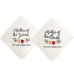 跨境新品2pcs Mother of the groom/Mother of the Bride 小手帕
