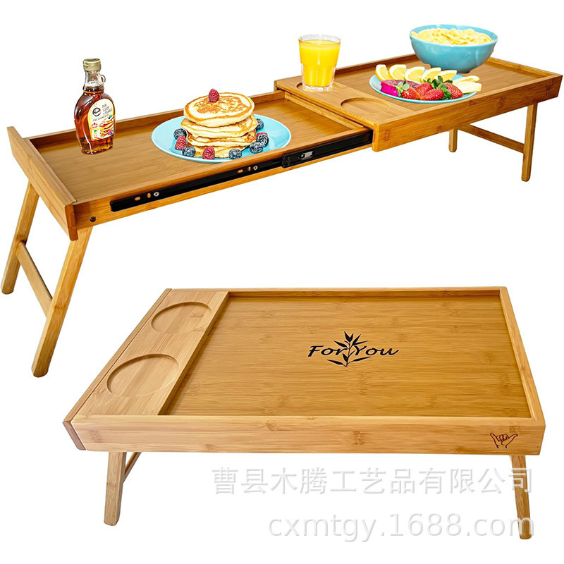 Cross-Border Bamboo Tray, Extendable Bed Table, Student Dormitory Computer Study Table, Foldable Fruit and Snack Tray Cross-Border Bamboo Tray, Extendable Bed Table, Student Dormitory Computer Study Table, Foldable Fruit and Snack Tray