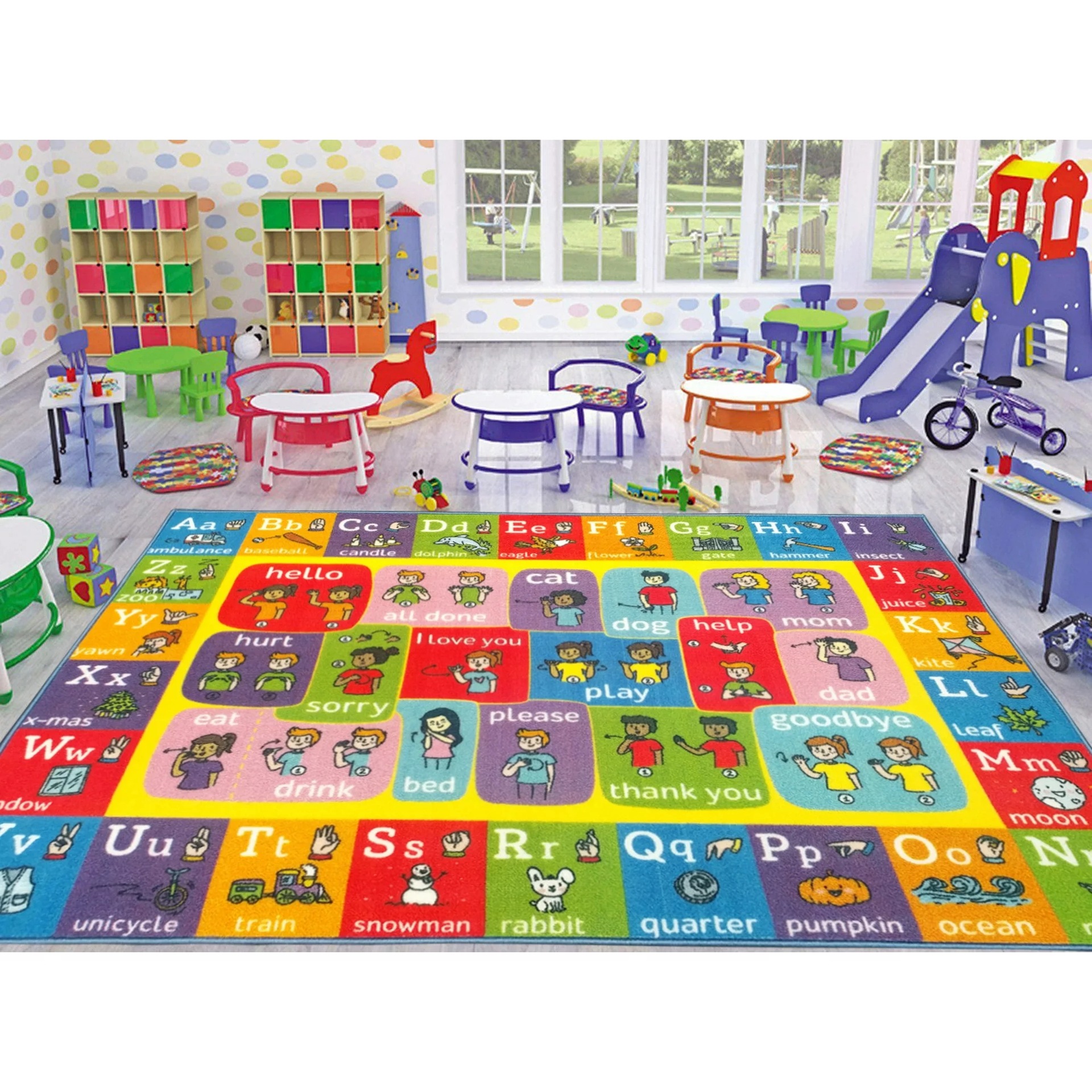 Najpredávanejší roztomilý koberec do detskej izby, obývačka, alfanumerický vzdelávací koberec na sklade veľkoobchod_voghion.com