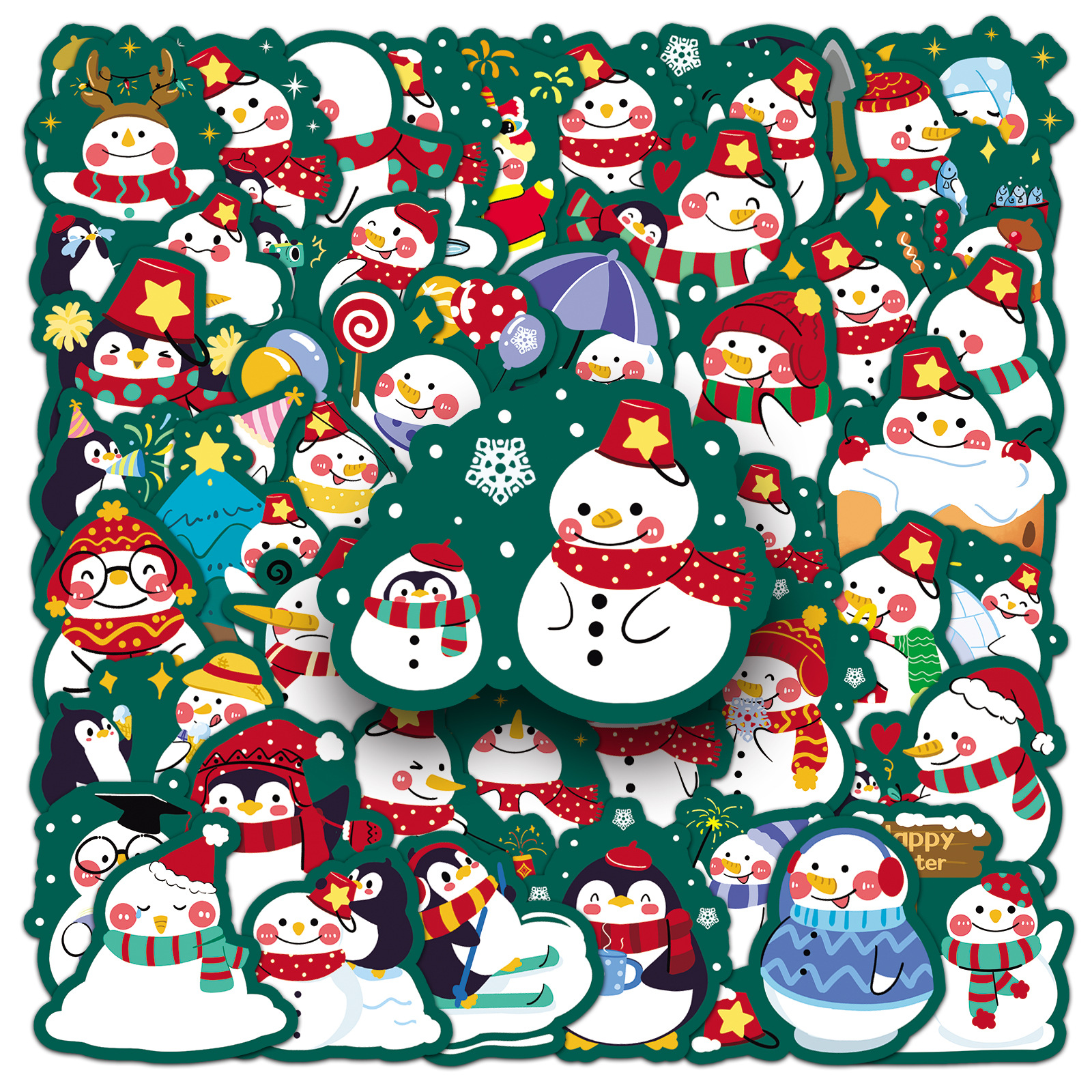 Christmas Festival Snowman Pattern Christmas Cute Snowman PVC School Party Accessories