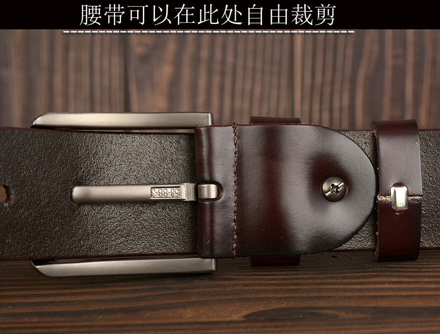 Cintura da uomo in pelle di vacchetta intagliata personalizzata con fibbia ad ago di nuova moda_voghion.com