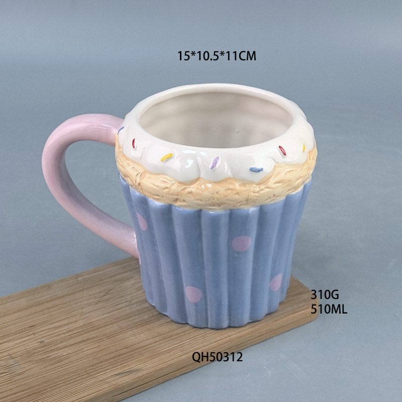 Moda adorable helado muffin pastel moldeo taza de cerámica pastel moldeo taza de café taza personalizada taza