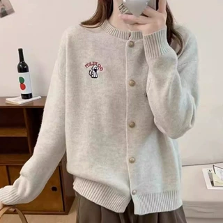 秋季外套毛衣春秋新款外穿宽松慵懒女装上衣休闲通勤针织外套开衫