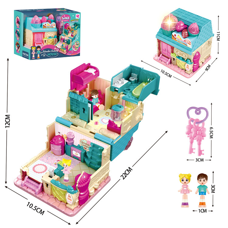 Sweet Candy House Bakery Shop Ruth Flower Coffee House Scene Transformation Girl's Pretend Play Novelty Toy