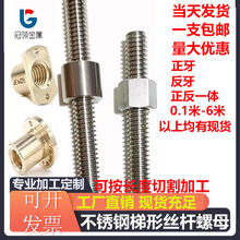 304不锈钢梯形丝杆传动螺杆t型牙条梯形牙条导程丝杆螺柱T8-T60