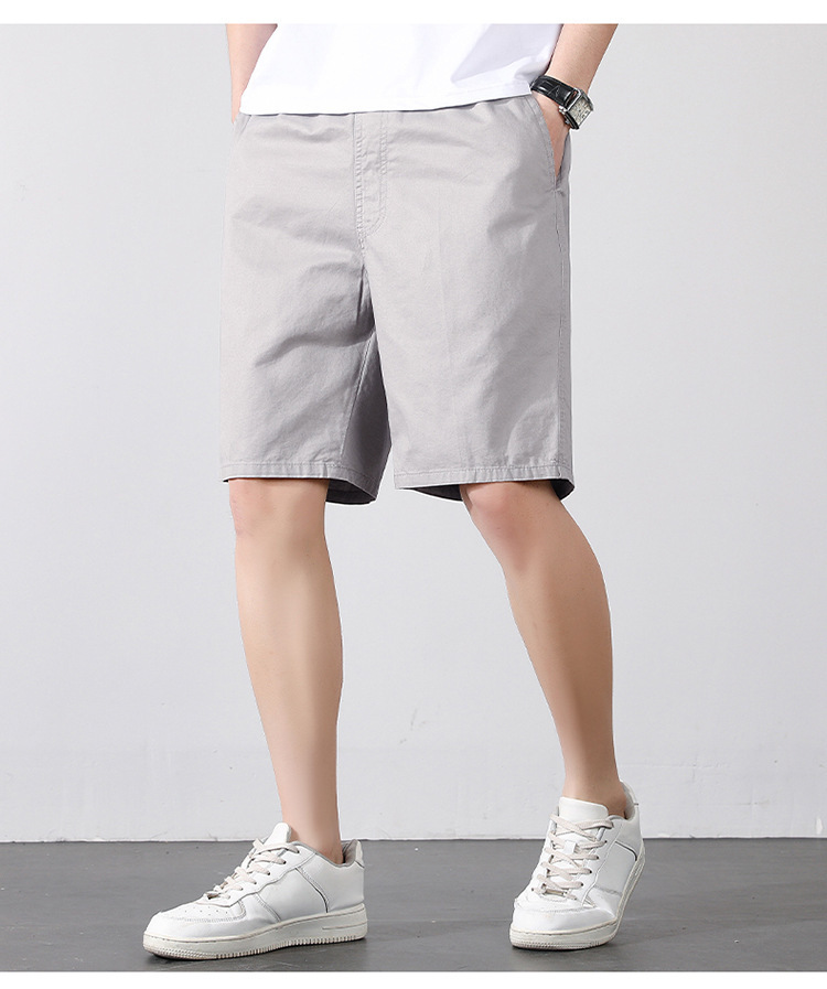 Men's Korean Style Cotton Shorts Casual Mid-Length Loose Fit Summer Beach Workwear Youth Bottoms_viptrois.com