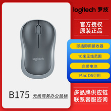 罗技（Logitech）B175无线鼠标 便携商务办公鼠标 黑色 带接收器