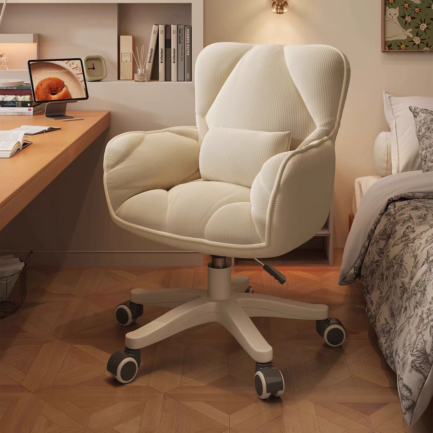 Компьютерный стул для дома, удобный стол для общежития, студенческий домашний кабинет, сидячий офисный подъемный вращающийся стул, стул для макияжа