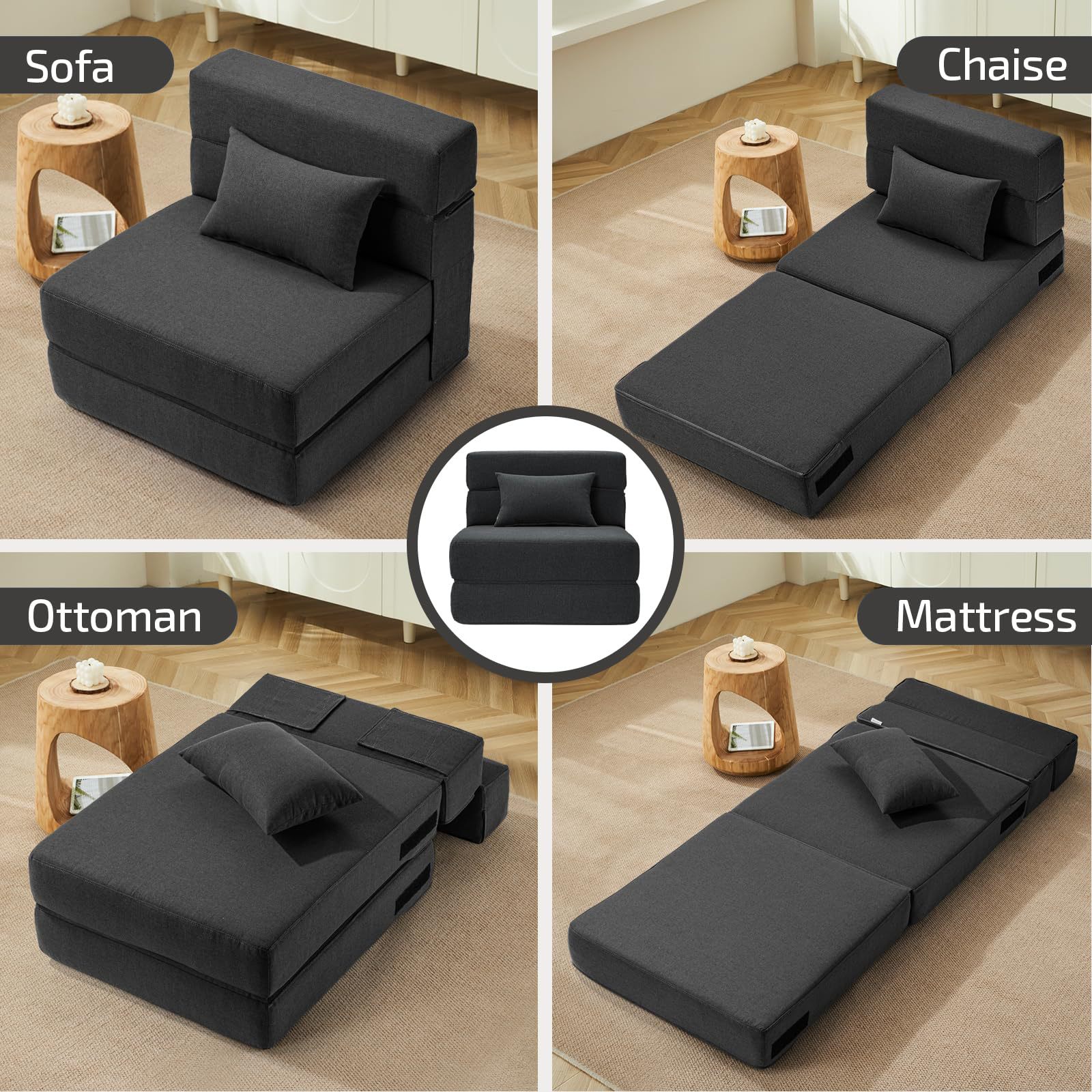 Amazon explosión sofá de compresión 32D esponja sofá cama plegable 3 - en - 1 sofá cama de piso