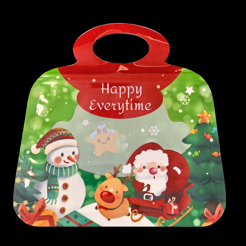 クロスボーダー漫画クリスマス手提げ自封袋かわいいおもちゃアクセサリー自立袋スナッククッキーキャンディープレゼント袋|undefined