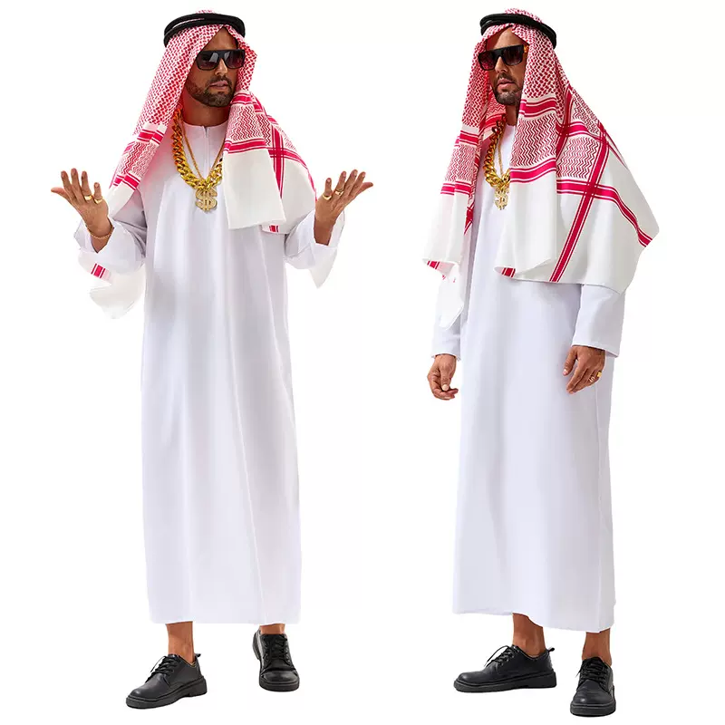 中东阿拉伯风情服饰套装长袍男女迪拜土豪阿联酋cosplay演出服
