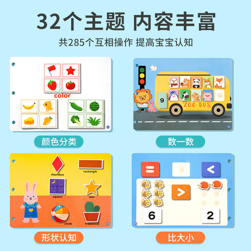 Cloth book early education baby tear-resistant 12-month-old cognitive quiet book 0-3 years old baby tear-and-stick educational toy 9