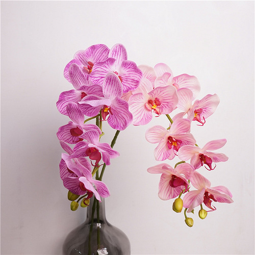 Simulated flower feel orchid soft glue 9-head butterfly orchid home flower arrangement decoration ornaments window landscaping wedding floral art