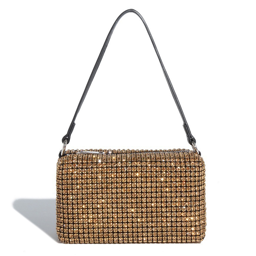 Rhinestone Women's Evening Bag - Sparkling Diamond Crossbody Handbag, Underarm Small Square Bag, Fashionable And Versatile - Thumbnail 6