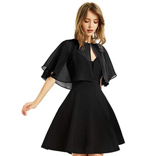 European and American Dress Women's Autumn 2023 AliExpress Amazon New Fairy Elegant Short Soft Chiffon Shawl Evening Dress