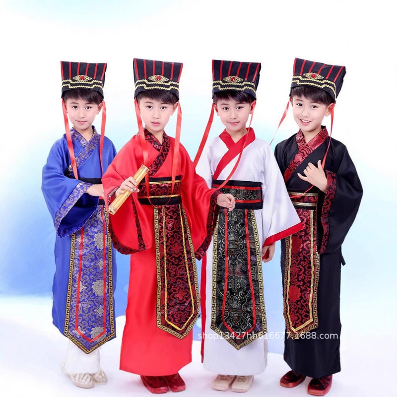 Children's Three Kingdoms Performance Costumes, Spring & Fall Han Dynasty, Boys' Textbook Drama Costumes, Zhuge Liang, Cao Cao, Lu Su, Male