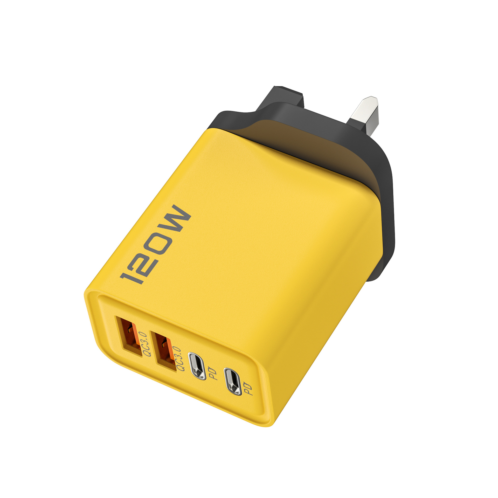 120W Dual PD + Dual USB Cargador para Apple 15 Huawei Dual Typec Smart Fast Charger Head