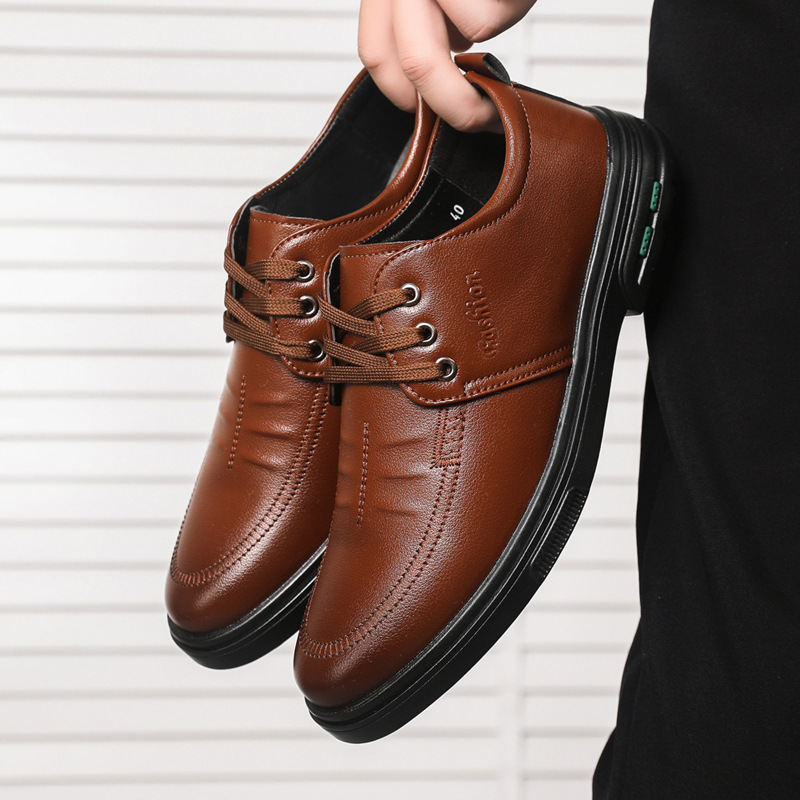 국경 간 대외 무역 도매 레이스 업 가죽 신발 비즈니스 캐주얼 캐주얼 차가운 끈적 끈적한 신발 남성 신발 아빠 신발 헤어 세대