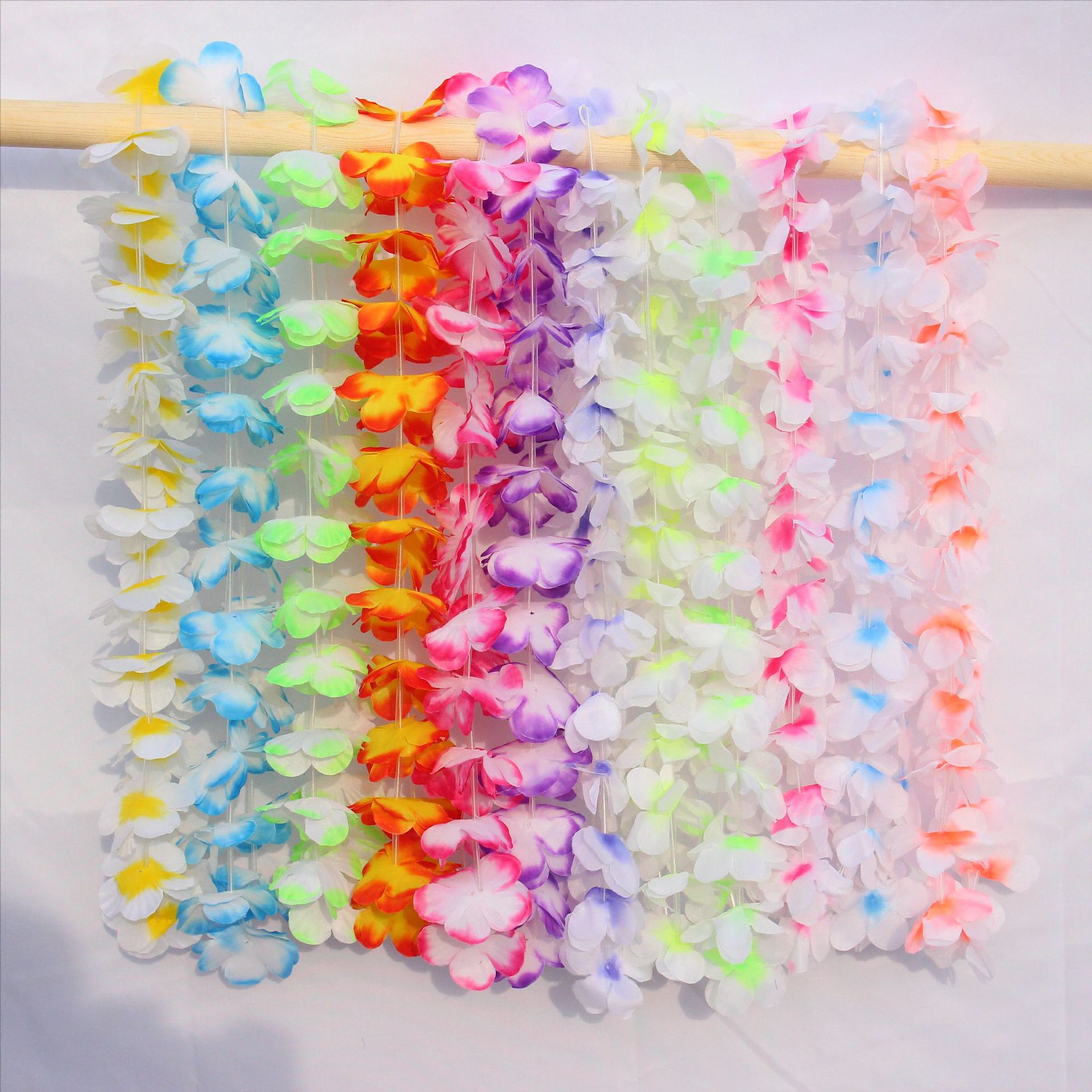12 unids Hawaiian guirnalda traje transfronterizo Venta caliente Garland 12 colores collar de flores a mano opcional compresión de vacío