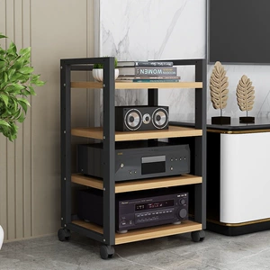 Adjustable Spacing Steel-Wood Audio Rack Hifi Amplifier Tube Amplifier Stand Cd Player Amplifier Cabinet Floor Stand