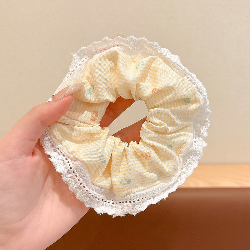 11# yellow horizontal stripe hair tie
