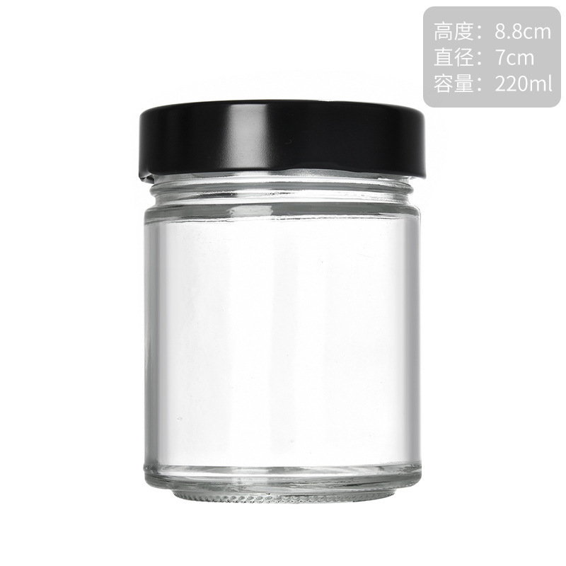 卸売高蓋家庭用ピクルスボトル高温耐性真空食品グレードガラス厚底ラウンド密封保管ガラスボトル|undefined
