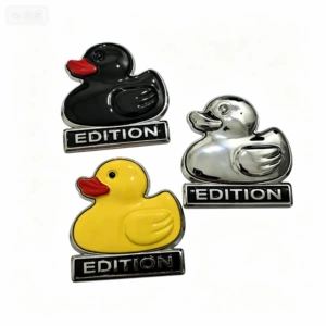 Car modification high-end metal yellow duck decorative sticker 3D personalized large duck body side emblem tail emblem