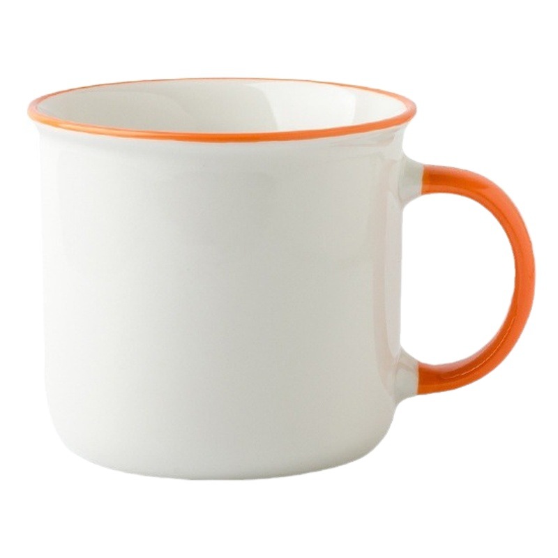 Taza de cerámica con aspecto esmaltado - Personalizable con logo e imágenes - Estilo retro - Para café, agua y publicidad - Ideal como regalo