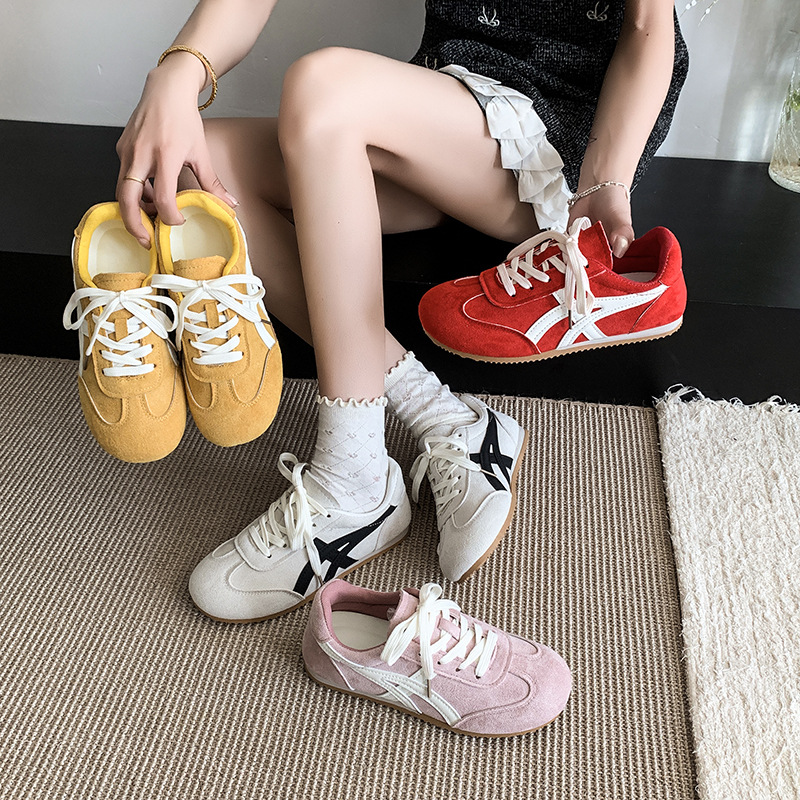 Zapatos de entrenamiento de mujer, primavera y otoño nuevos zapatos de suela suave, altura transpirable, zapatos de suela gruesa, zapatos de muffin, zapatos de skate de mujer