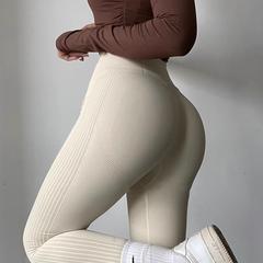 欧美蜜桃提臀健身裤女无缝针织运动瑜伽九分裤跨境电商爆款批发价