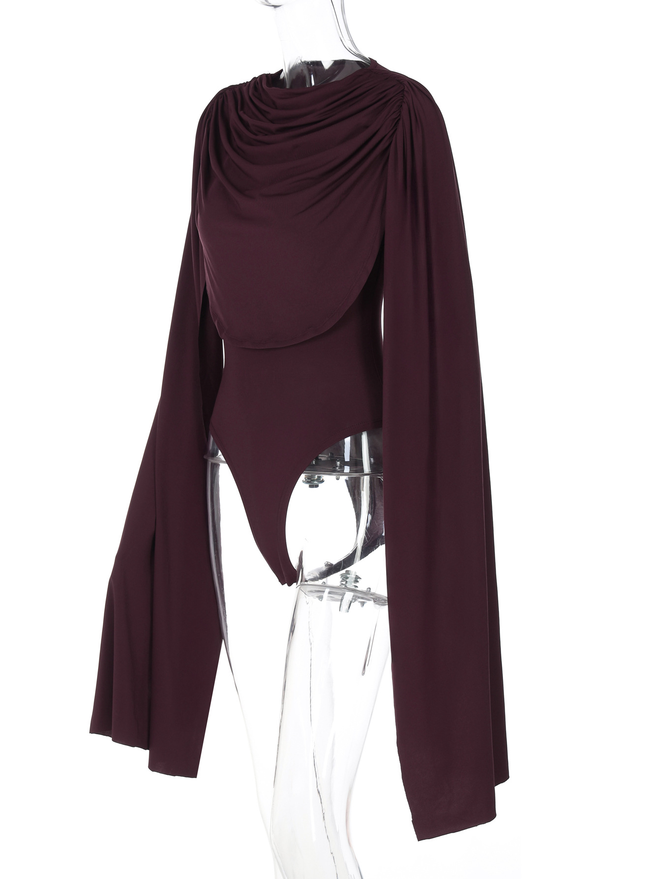 Women's High Waist Bodysuit Elegant Solid Colour Jumpsuit Romper_voghion.com