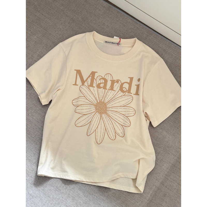 【カウンター品質】韓国マルディトレンドブランド半袖Tシャツリトルデイジードーマンプリントラウンドネックピュアコットンクロスボーダー|undefined