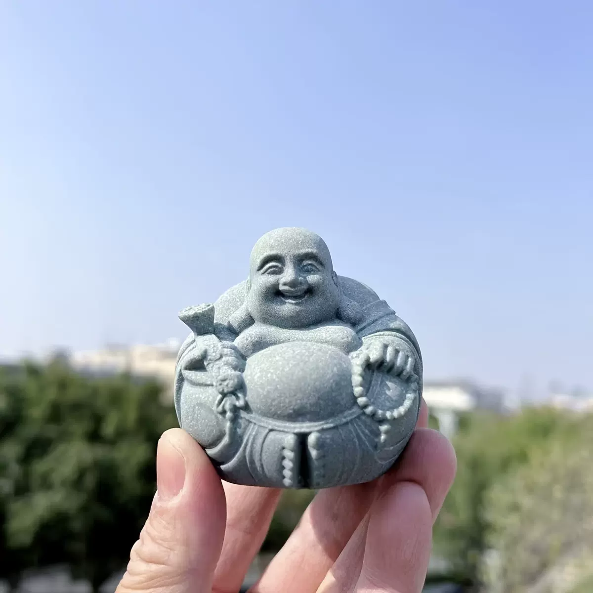 弥勒佛像水族鱼缸造景假山石水盆景微景观装饰摆件中式创意中国风