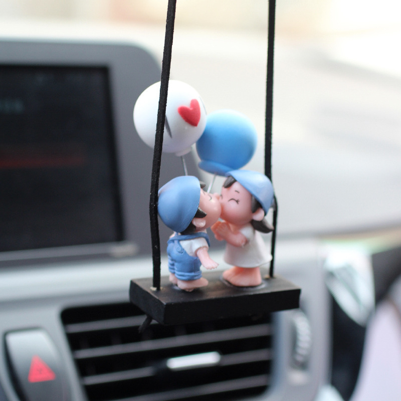 Globo blanco besa a los niños y niñas espejo retrovisor de coche colgante interior de coche colgante decoración de coche colgante de coche