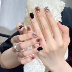 小紅書穿戴甲短款爆閃碎鑽星星顯白美甲甲片批發辣妹指甲貼片