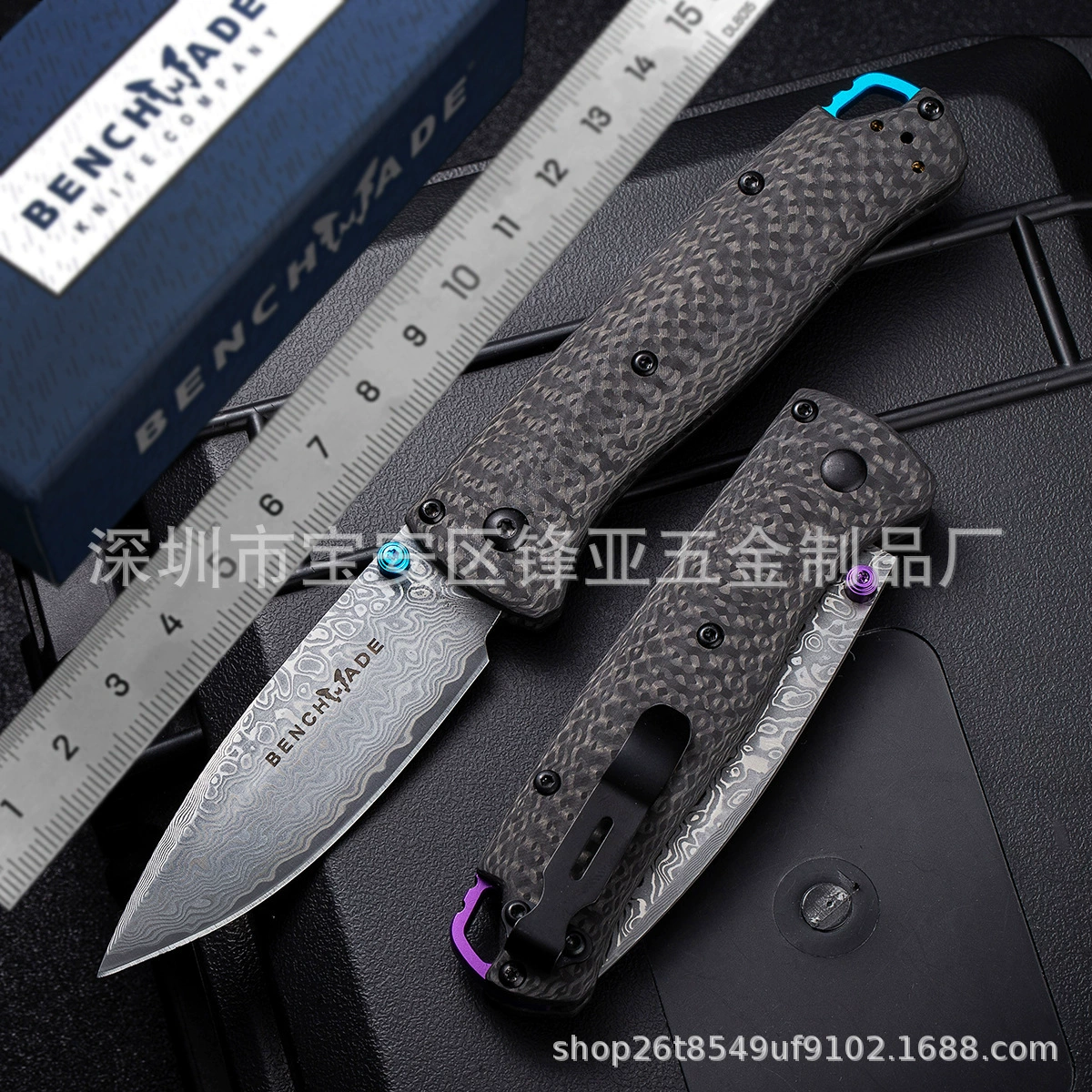 Лидер продаж, дамасская сталь, 13K, ручка из углеродного волокна, складной нож Benchmade -434.999999999% off для кемпинга, складной нож
