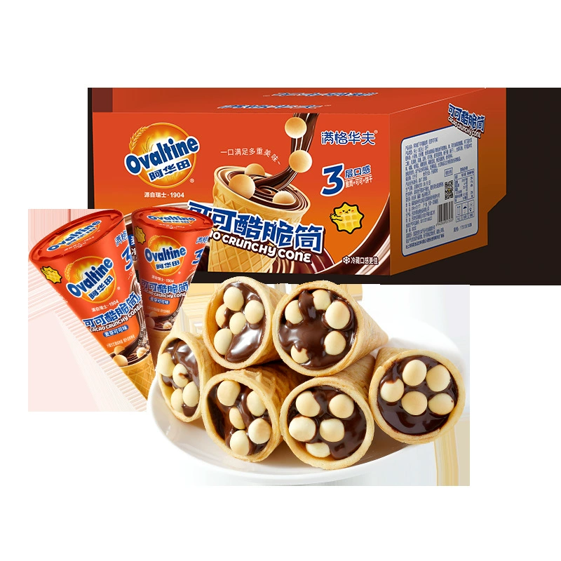 Полная вафля Awah поле какао хрустящий цилиндр 228 г детское снек casual food шоколадные хрустящие печенья