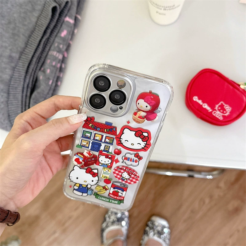 Чехол для телефона (Apple) iPhone 13 совместимый — зеркальный электропокрытие, дизайн KT cat