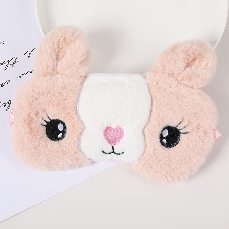 Fábrica al por mayor de felpa máscara de ojo de dibujos animados de santa claus alce sombreado máscara de ojo zorro animal bolsa de hielo transpirable