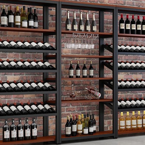 Simple Wrought Iron Wine Rack, Multi-Layer Floor-Standing Bar Wine Rack, Storage Display Rack, Shelf, Storage Rack