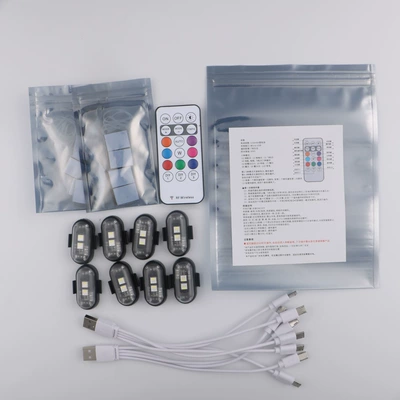 Lights for Automobiles and Motorcycles, İşçi projektorları - velcro-style-8-lights-1-remote-control