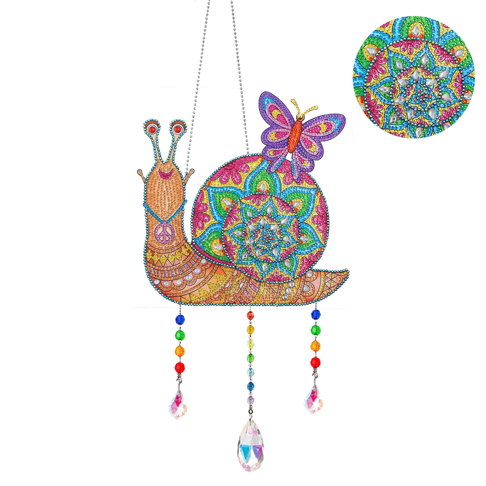 Diamante pintura Amazon transfronteriza DIY adornos de Navidad marca llena de diamantes 5d cristal mariposa diamante pintura viento carillones Decoración