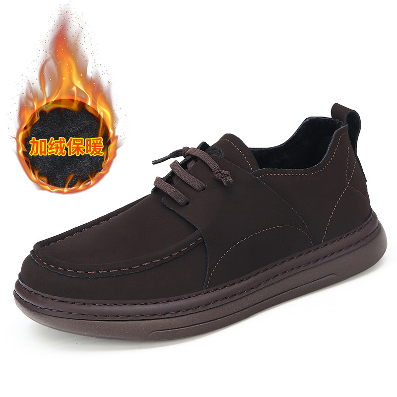 9137 lace-up brown fleece-lined