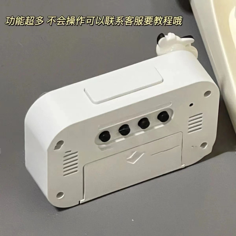 かわいいパチャ犬目覚まし時計夜光ベッドの頭の時計シンプルなアイデア多機能寮学習デスクトップ時計|undefined