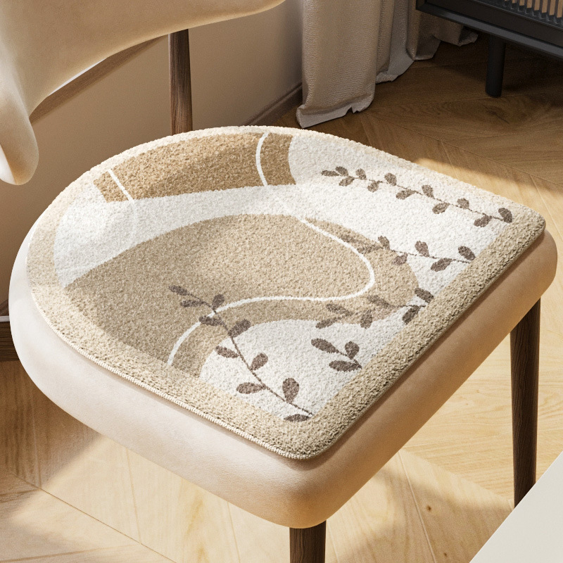 Cojín de silla engrosada en forma de herradura cojín de silla de felpa de oficina sofá cojín de silla de comedor cojín de taburete de otoño e invierno cojín de tope