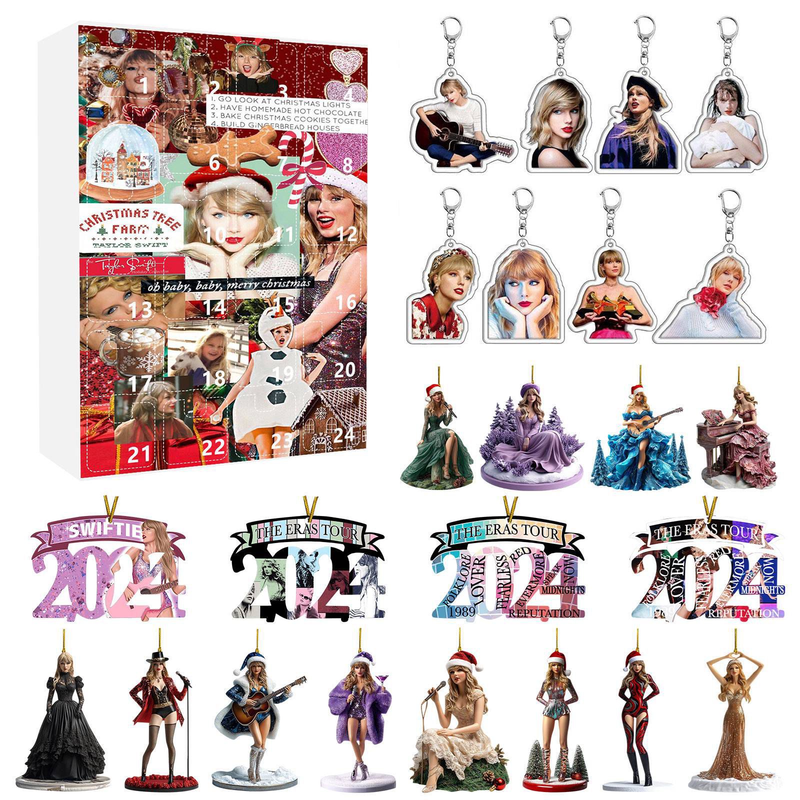 thumbnail image 1 of Calendario de Adviento de Navidad Calendario de Navidad Caja sorpresa Cuenta regresiva 24 días Caja regalo sorpresa Colgante acrílico Taylor Caja sorpresa Taylor, 1 of 5