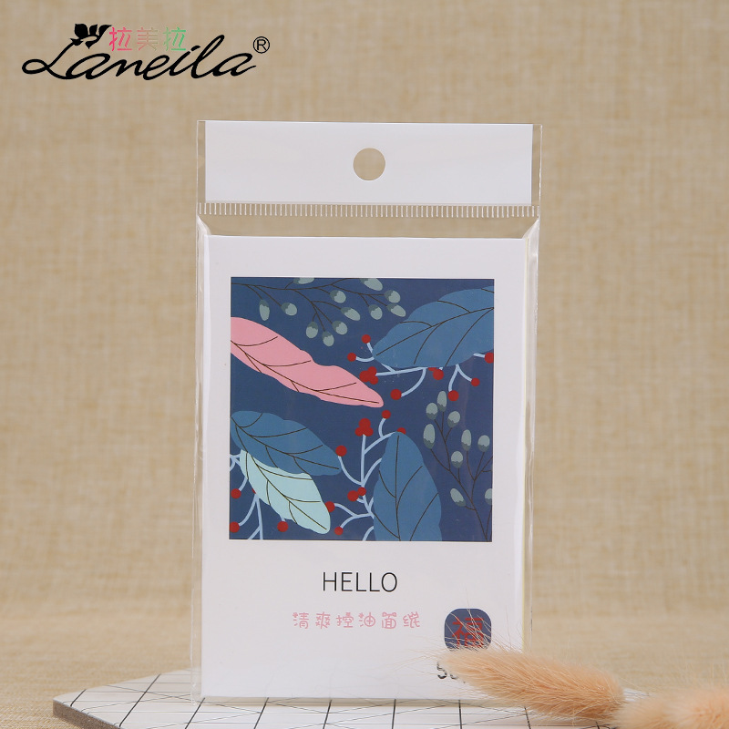 拉美拉 脸部吸油纸50片装 便携式清爽去油面巾 厂家批发A577