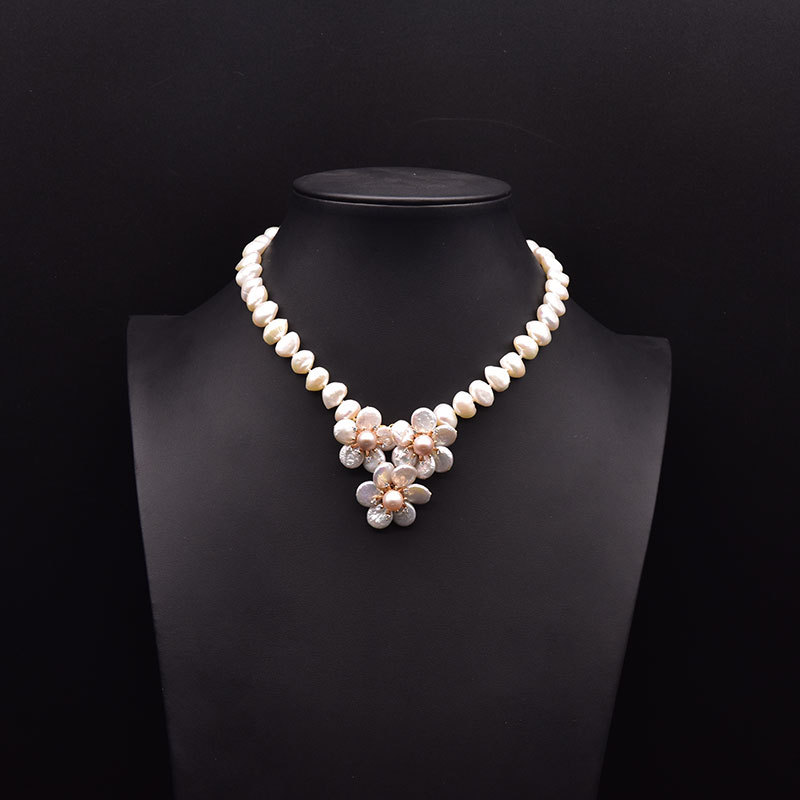 Barroco natural collar de perlas de agua dulce exquisita moda versátil cadena de clavícula para niñas accesorios accesorios accesorios al por mayor